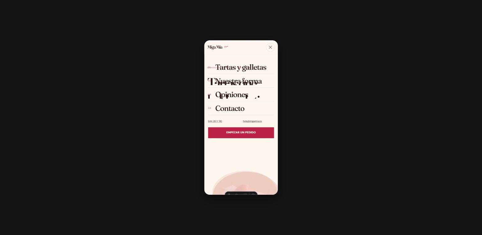 Menú móvil de la landing de Sol con el fondo transparente al desplegarse, la página de detrás se ve a través y los textos se solapan
