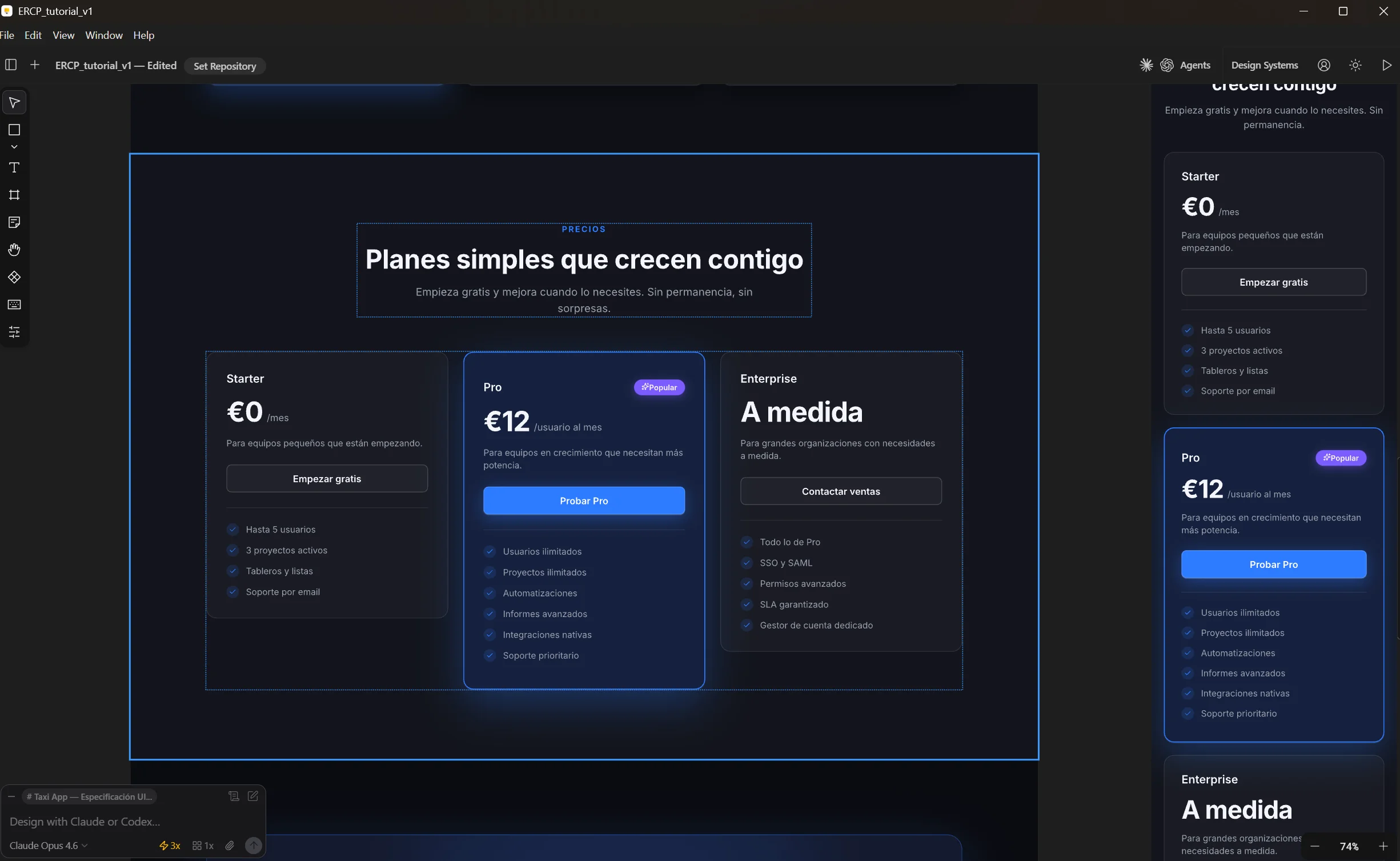 Pricing mejorado con ui-ux-pro-max